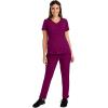 Healing Hands 4 Pocket Women Scrub Top V-Neck HH360 2264 Sloan Scrubs for Women Stretch Fabric(Wine)
