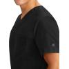 Healing Hands Men’s Scrub Top Justin V-Neck Modern Fit with Chest & Sleeve Pocket, Easy Care Stretch Fabric 2330(Black)