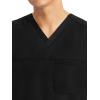 Healing Hands Men’s Scrub Top Justin V-Neck Modern Fit with Chest & Sleeve Pocket, Easy Care Stretch Fabric 2330(Black)