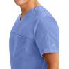 Healing Hands Men’s Scrub Top Justin V-Neck Modern Fit with Chest & Sleeve Pocket, Easy Care Stretch Fabric 2330(Ceil)