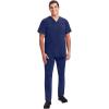 Healing Hands Men’s Scrub Top Justin V-Neck Modern Fit with Chest & Sleeve Pocket, Easy Care Stretch Fabric 2330(Navy)