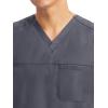 Healing Hands Men’s Scrub Top Justin V-Neck Modern Fit with Chest & Sleeve Pocket, Easy Care Stretch Fabric 2330(Pewter)