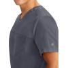 Healing Hands Men’s Scrub Top Justin V-Neck Modern Fit with Chest & Sleeve Pocket, Easy Care Stretch Fabric 2330(Pewter)