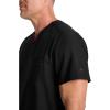 Healing Hands Mens Scrub Top V-Neck with 1 Pocket & 360° Stretch Fabric HH758(Black)