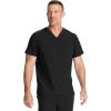 Healing Hands Mens Scrub Top V-Neck with 1 Pocket & 360° Stretch Fabric HH758(Black)