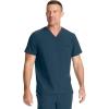 Healing Hands Mens Scrub Top V-Neck with 1 Pocket & 360° Stretch Fabric HH758(Caribbean Blue)