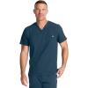 Healing Hands Mens Scrub Top V-Neck with 1 Pocket & 360° Stretch Fabric HH758(Caribbean Blue)