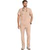 Healing Hands Mens Scrub Top V-Neck with 1 Pocket & 360° Stretch Fabric HH758(Desert Taupe)