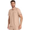 Healing Hands Mens Scrub Top V-Neck with 1 Pocket & 360° Stretch Fabric HH758(Desert Taupe)