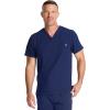 Healing Hands Mens Scrub Top V-Neck with 1 Pocket & 360° Stretch Fabric HH758(Navy)