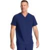 Healing Hands Mens Scrub Top V-Neck with 1 Pocket & 360° Stretch Fabric HH758(Navy)