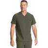 Healing Hands Mens Scrub Top V-Neck with 1 Pocket & 360° Stretch Fabric HH758(Olive)