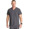 Healing Hands Mens Scrub Top V-Neck with 1 Pocket & 360° Stretch Fabric HH758(Pewter)