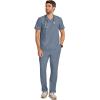 Healing Hands Mens Scrub Top V-Neck with 1 Pocket & 360° Stretch Fabric HH758(Twilight Blue)