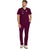 Healing Hands Mens Scrub Top V-Neck with 1 Pocket & 360° Stretch Fabric HH758(Wine)