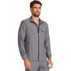 Healing Hands Scrub Jacket for Men Zip Front Utility Jacket with 4 Pockets HH361(Heather Ash)