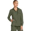 Healing Hands Scrub Jackets for Woman Zip-Front Utility Jacket with 4 Pockets HH360(Olive)