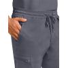 Healing Hands Scrub Pants for Men Daniel Utility Bottoms with 6 Pockets, 2-Way Stretch and Durable Fabric 9300(Pewter)