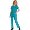 Healing Hands Scrub Top for Women with 3 Pockets and Easy Care, 2-Way Stretch Fabric 2278(Teal)