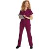 Healing Hands Scrub Top for Women with 3 Pockets and Easy Care, 2-Way Stretch Fabric 2278(Wine)