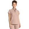Healing Hands Scrubs for Women Scrub Top with Zip Stand Collar 360° Stretch HH752(Desert Taupe)
