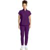 Healing Hands Scrubs for Women Scrub Top with Zip Stand Collar 360° Stretch HH752(Eggplant)