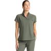 Healing Hands Scrubs for Women Scrub Top with Zip Stand Collar 360° Stretch HH752(Olive)