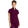 Healing Hands Scrubs for Women Scrub Top with Zip Stand Collar 360° Stretch HH752(Wine)