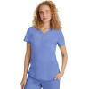 Healing Hands Scrubs for Women Y-Neck Jane Modern Fit, Triple Stitch Detail, 2 Pockets, 2-Way Stretch & Shirttail Hem – 2167(Ceil)