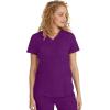 Healing Hands Scrubs for Women Y-Neck Jane Modern Fit, Triple Stitch Detail, 2 Pockets, 2-Way Stretch & Shirttail Hem – 2167(Eggplant)
