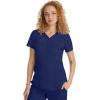 Healing Hands Scrubs for Women Y-Neck Jane Modern Fit, Triple Stitch Detail, 2 Pockets, 2-Way Stretch & Shirttail Hem – 2167(Navy)