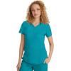 Healing Hands Scrubs for Women Y-Neck Jane Modern Fit, Triple Stitch Detail, 2 Pockets, 2-Way Stretch & Shirttail Hem – 2167(Teal)