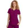 Healing Hands Scrubs for Women Y-Neck Jane Modern Fit, Triple Stitch Detail, 2 Pockets, 2-Way Stretch & Shirttail Hem – 2167(Wine)