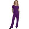 Healing Hands Taylor Women’s Pants Mid Rise with 2 Pockets & Back Elastic Waistband 9095(Eggplant)