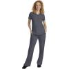 Healing Hands Taylor Women’s Pants Mid Rise with 2 Pockets & Back Elastic Waistband 9095(Pewter)
