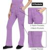 Healing Hands Women’s Scrub Pant Tori Cargo Bottoms with 5 Pockets and 2-Way Stretch Fabric 9133(Purple Moonstone)