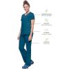Healing Hands Women’s Scrub Top V-Neck with 2 Pockets, 2-Way Stretch, and Yoga Knit Side Panels for Slim Fit- 2245(Caribbean)