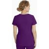 Healing Hands Women’s Scrub Top V-Neck with 2 Pockets, 2-Way Stretch, and Yoga Knit Side Panels for Slim Fit- 2245(Eggplant)