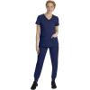 Healing Hands Women’s Scrub Top V-Neck with 2 Pockets, 2-Way Stretch, and Yoga Knit Side Panels for Slim Fit- 2245(Navy)