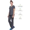Healing Hands Women’s Scrub Top V-Neck with 2 Pockets, 2-Way Stretch, and Yoga Knit Side Panels for Slim Fit- 2245(Pewter)