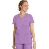 Healing Hands Women’s Scrub Top V-Neck with 2 Pockets, 2-Way Stretch, and Yoga Knit Side Panels for Slim Fit- 2245(Purple Moonstone)