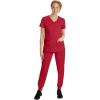 Healing Hands Women’s Scrub Top V-Neck with 2 Pockets, 2-Way Stretch, and Yoga Knit Side Panels for Slim Fit- 2245(Red)
