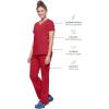 Healing Hands Women’s Scrub Top V-Neck with 2 Pockets, 2-Way Stretch, and Yoga Knit Side Panels for Slim Fit- 2245(Red)
