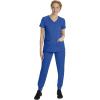 Healing Hands Women’s Scrub Top V-Neck with 2 Pockets, 2-Way Stretch, and Yoga Knit Side Panels for Slim Fit- 2245(Royal)