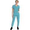 Healing Hands Women’s Scrub Top V-Neck with 2 Pockets, 2-Way Stretch, and Yoga Knit Side Panels for Slim Fit- 2245(Spectra Blue)