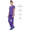 Healing Hands Women’s Scrub Top V-Neck with 2 Pockets, 2-Way Stretch, and Yoga Knit Side Panels for Slim Fit- 2245(True Grape)