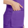 Healing Hands Women’s Scrub Top V-Neck with 2 Pockets, 2-Way Stretch, and Yoga Knit Side Panels for Slim Fit- 2245(True Grape)