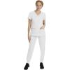 Healing Hands Women’s Scrub Top V-Neck with 2 Pockets, 2-Way Stretch, and Yoga Knit Side Panels for Slim Fit- 2245(White)