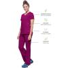 Healing Hands Women’s Scrub Top V-Neck with 2 Pockets, 2-Way Stretch, and Yoga Knit Side Panels for Slim Fit- 2245(Wine)