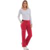 Healing Hands Womens Scrubs Pants 6 Pocket HH360 9151 Nisha Waistband Drawstring Premium Scrub Pant Athletic Design(Red)